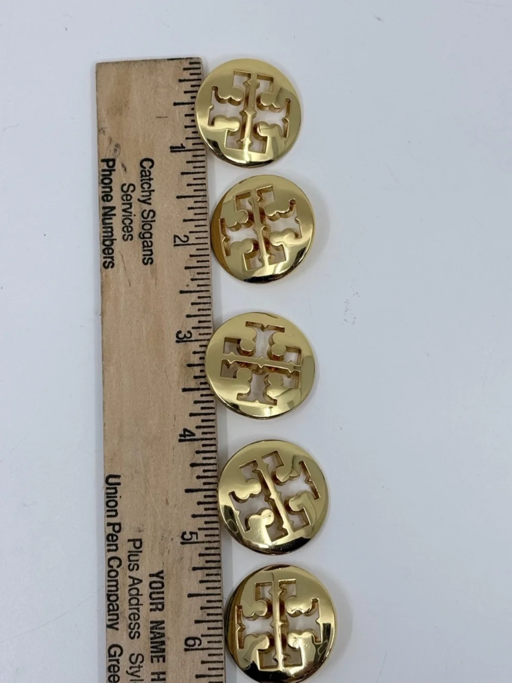 Five Gold Finish Tory Burch Buttons